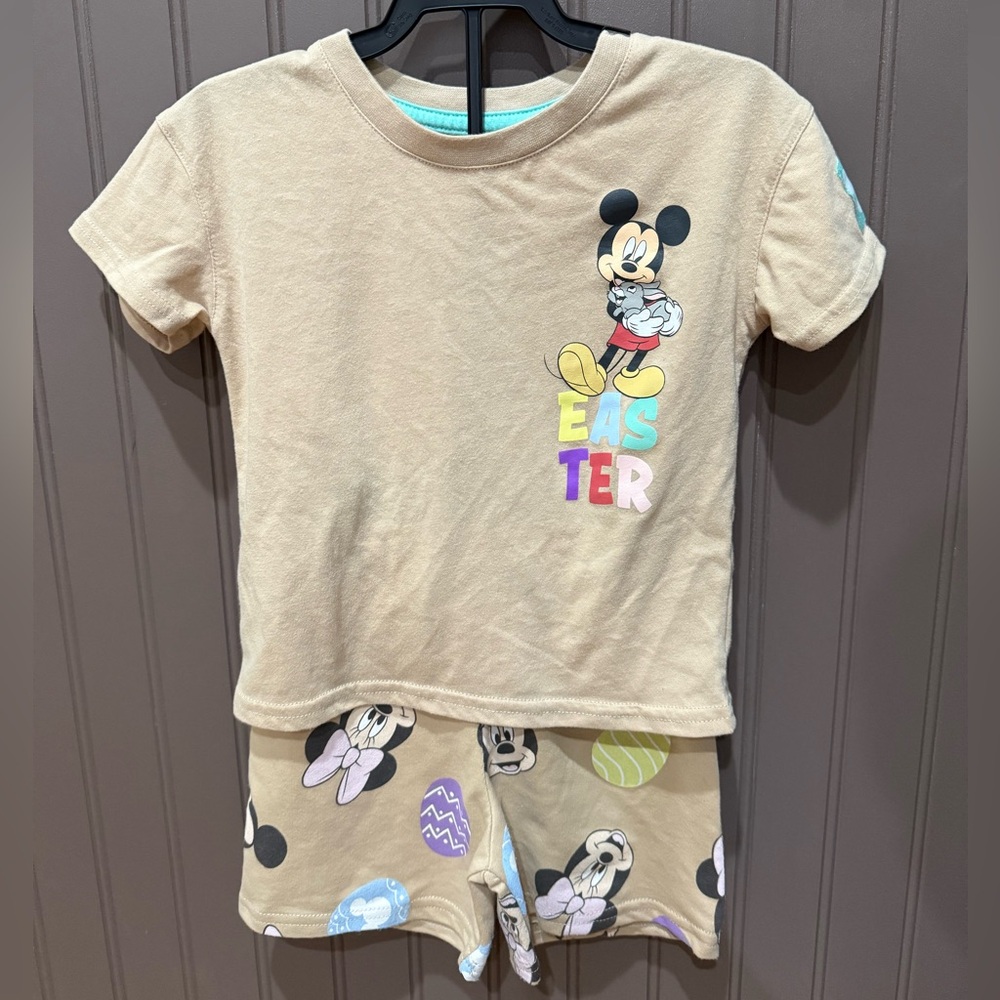 Mickey Mouse Tan Easter Pajama Set